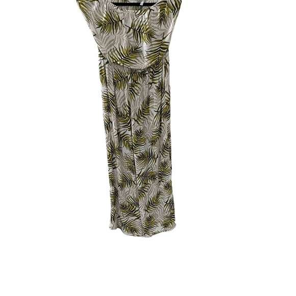 Papaya Leaf Print Strapless jumpsuit size large 100% Rayon - Picture 2 of 6